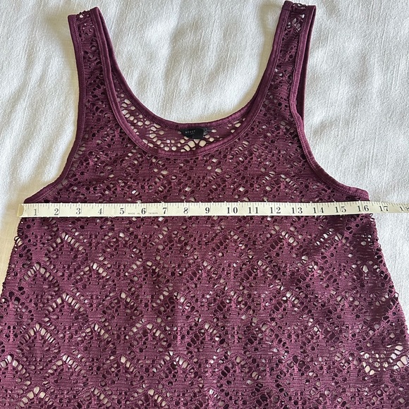 Aeropostale Tank Top Womens Small Crochet Lace Sheer Sleeveless Boho Festival - Picture 6 of 9